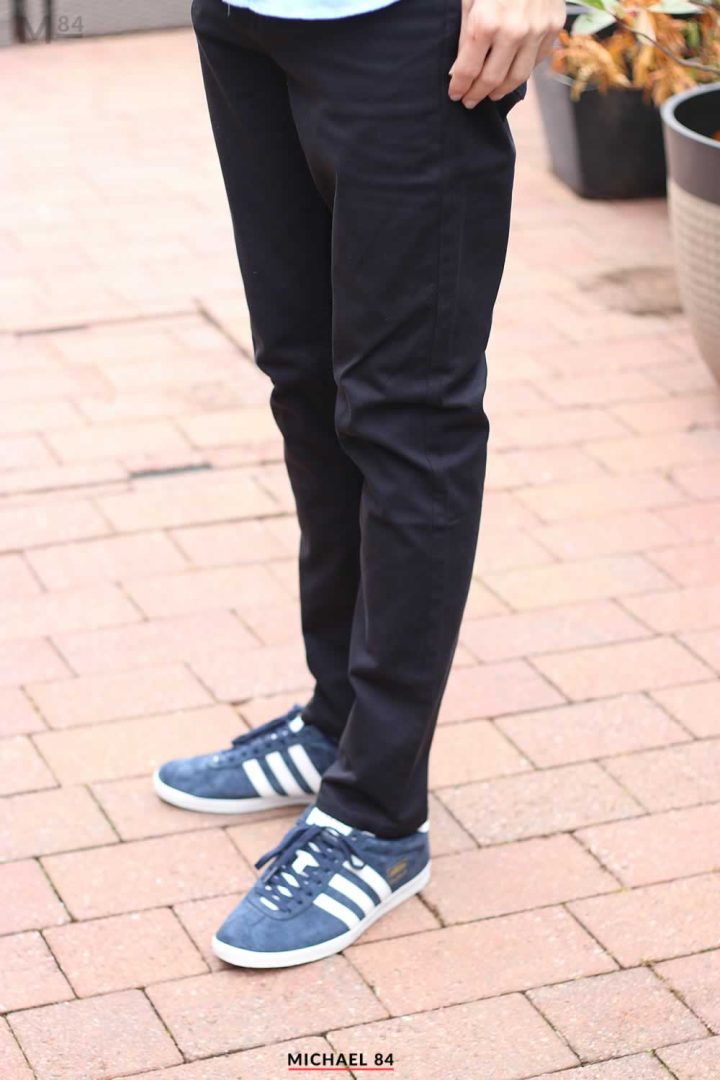 Adidas Gazelle Trainers And Navy Chinos