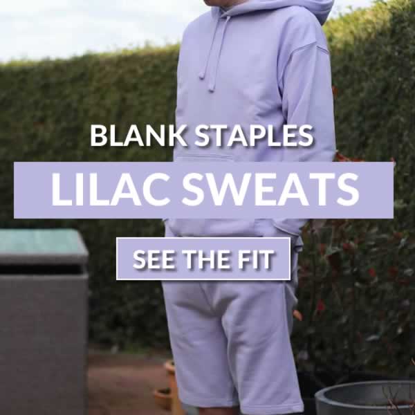 Lilac Blank Staples Hoodie And Shorts Outfit