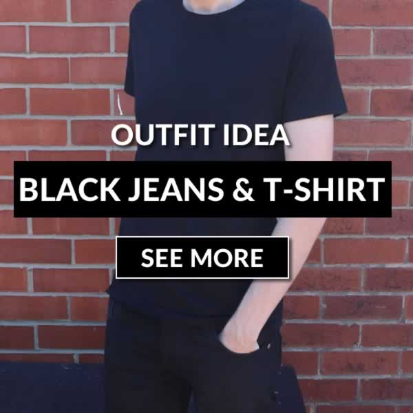 Black jeans and black T-shirt outfit