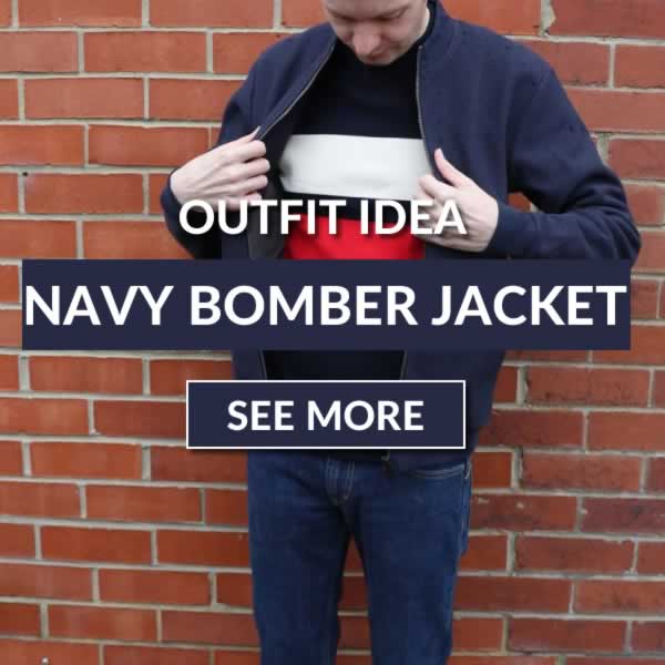 Navy bomber jacket outfit