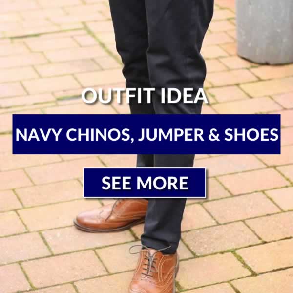 Navy Chinos Jumper & Shoes