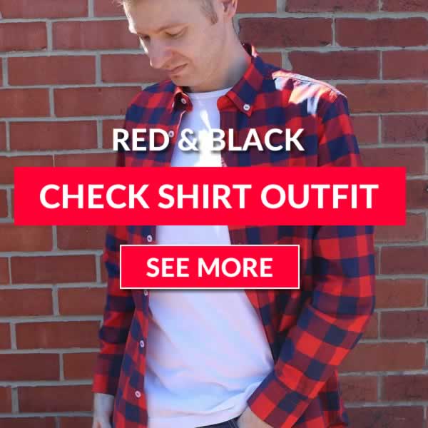 Red and Black Buffalo Check Shirt Outfit Idea