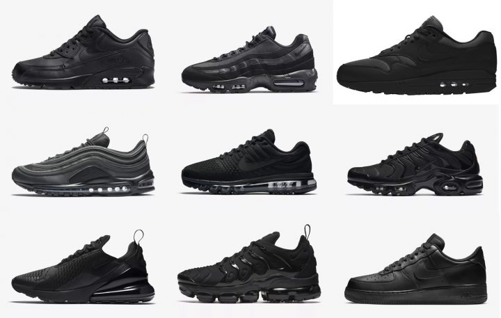 all black nike trainers