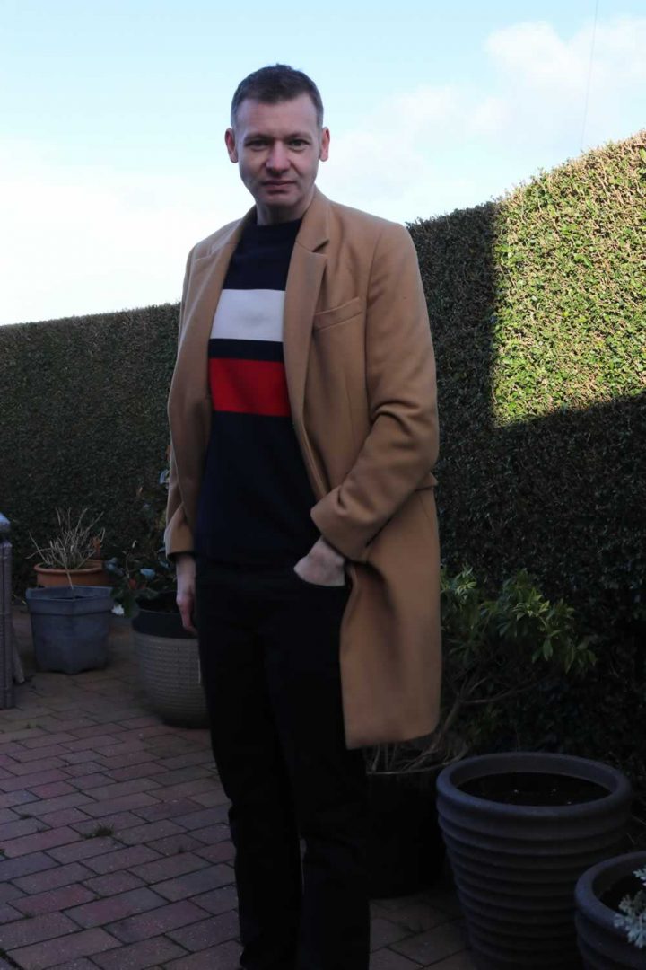 Black Chinos With A Camel Coat