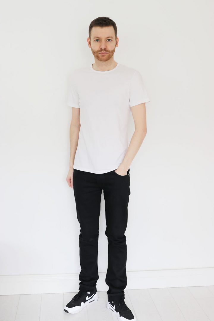 white t shirt black jeans