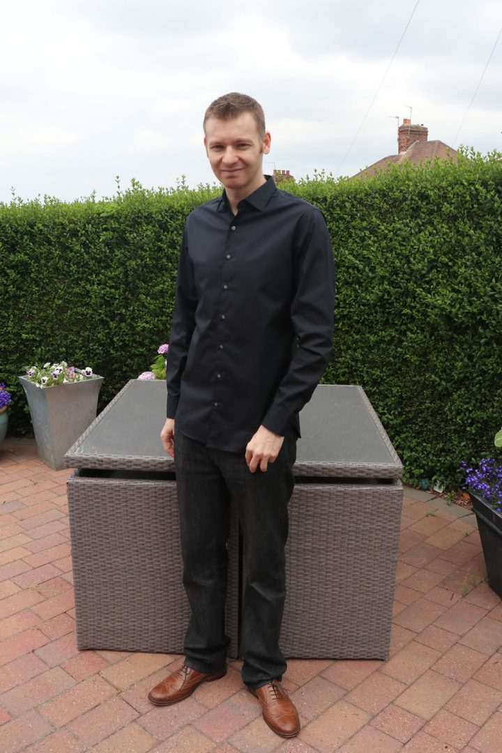 Jeans and store black dress shirt