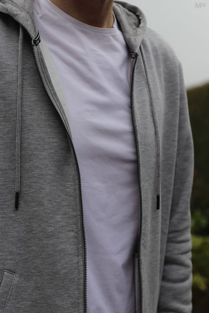 Mens grey zip hot sale up sweater