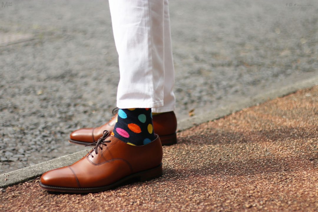 Brown Loake Shoes And Happy Socks