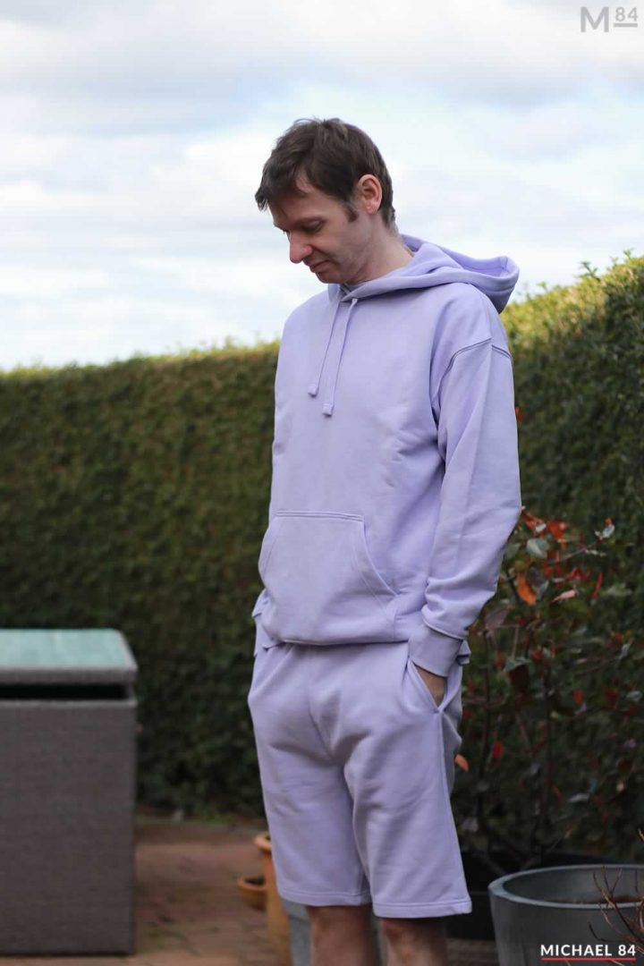 H&M Blank Staples Lilac Hoodie And Shorts Outfit