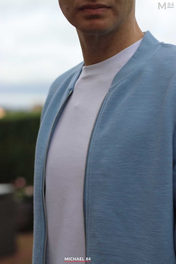 Blue Cardigan, White T-Shirt & Joggers - Casual Stylish Outfit For Autumn |  Michael 84