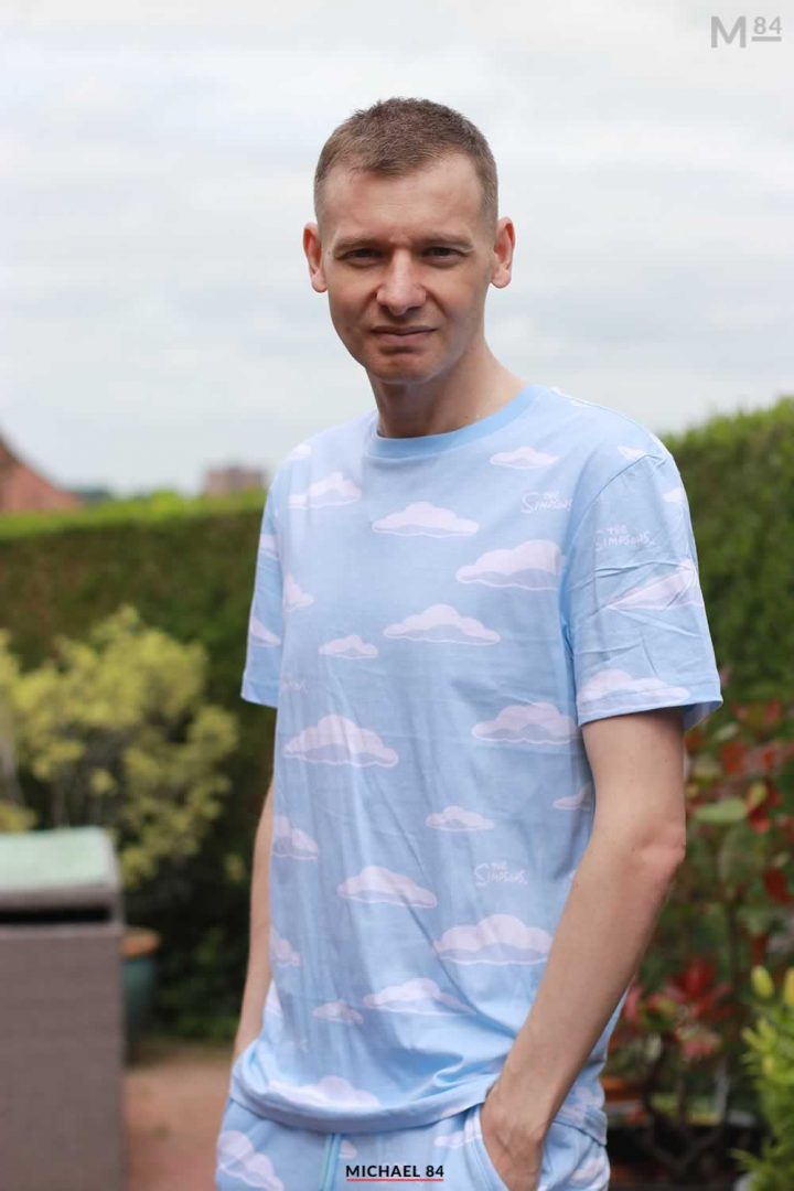 H&M Blue Sky And Clouds T-Shirt And Shorts Outfit - What I Wore Today |  Michael 84