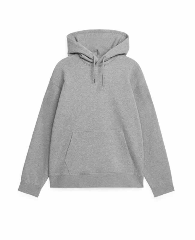 ARKET Relaxed Terry Hoodie In Grey