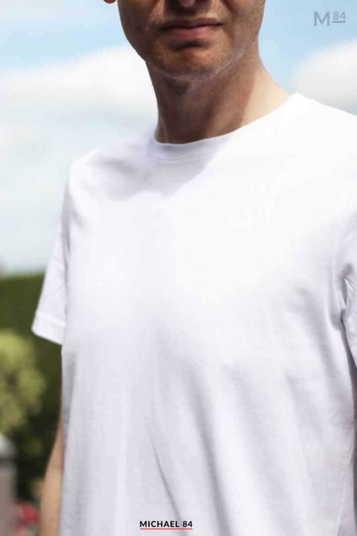 Close up of the Intimissimi Uomo White Supima T Shirt