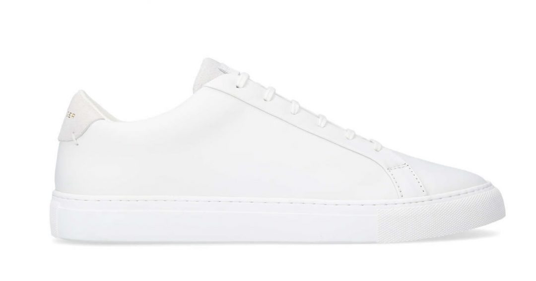 minimal white trainers