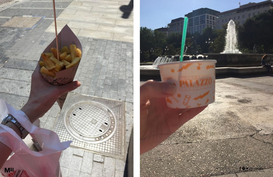 Enjoying Chips and Ice Cream At Plaza De Espana