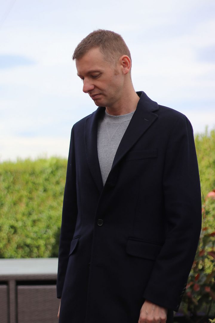 Massimo dutti navy outlet coat