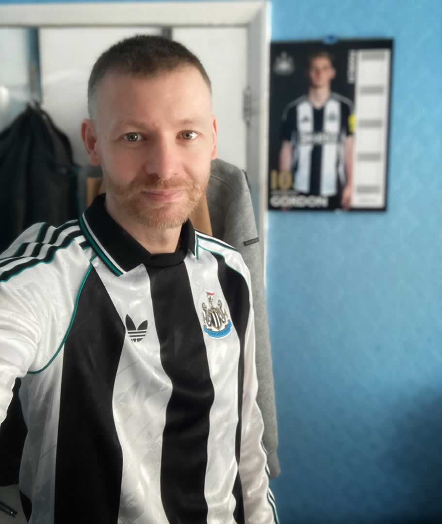 Me Wearing The Newcastle Shirt