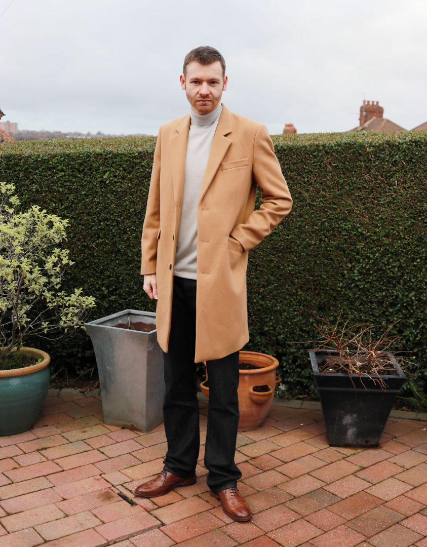 Asos coat, asos roll neck, armani jeans, kurt geiger shoes