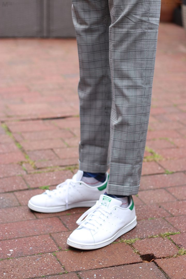 Close Up Of The Patterned Joggers And Stan Smiths - Michael 84