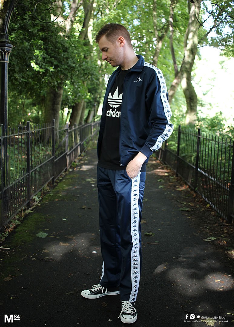 Wearing A Kappa Track Jacket And Tracksuit