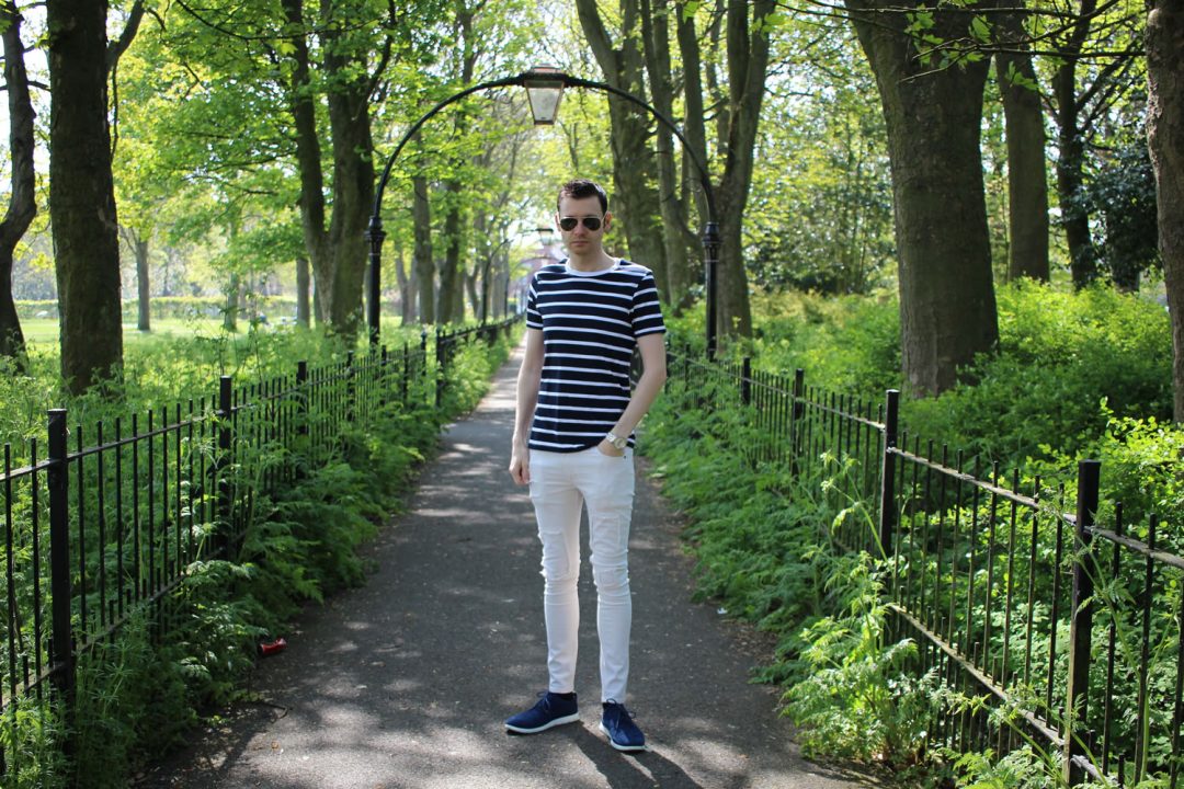 ASOS Ecru Jeans With Striped Tee For Summer