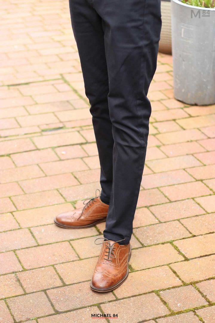 Navy chinos black outlet shoes