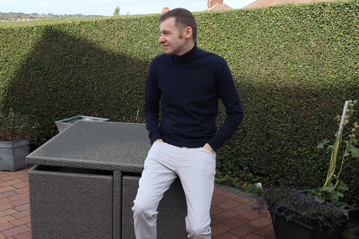 Navy Roll Neck T Shirt From Uniqlo: How To Style | Michael 84