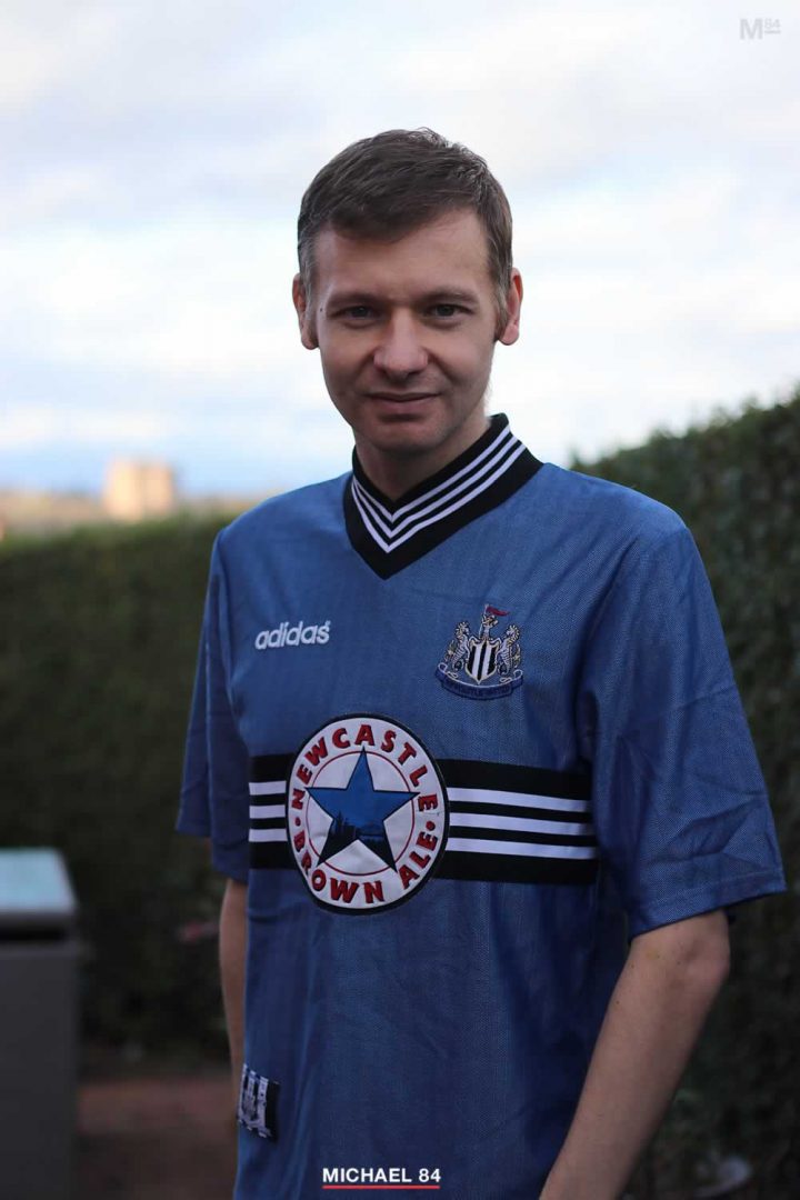 Wearing My Newcastle Adidas Away Shirt From 1996-97 Season