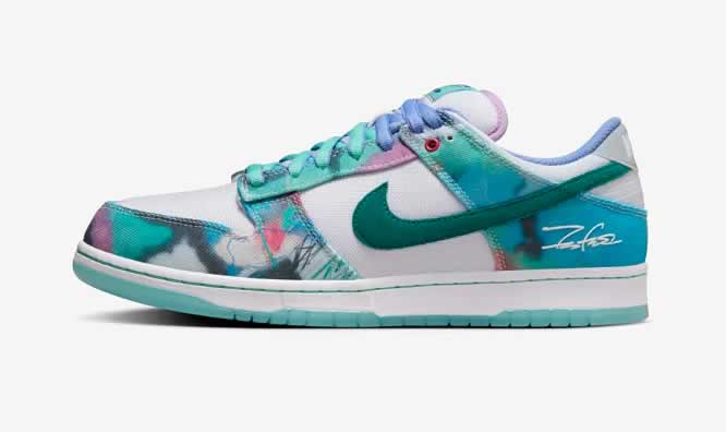 Nike SB Dunk Low x Futura Laboratories White and Geode Teal