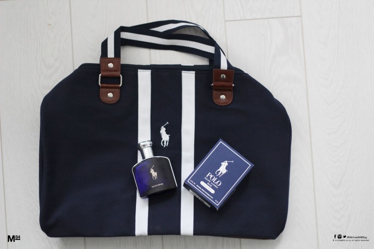 polo blue cologne with duffle bag