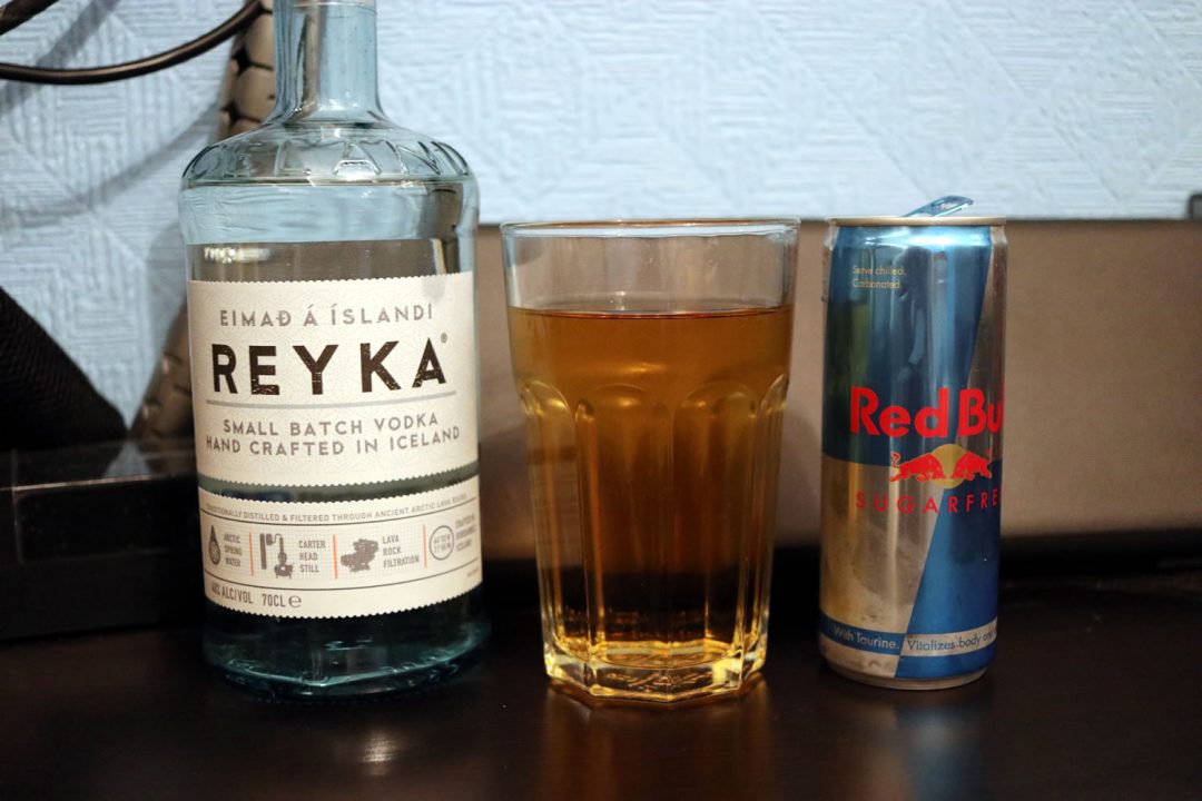 Having A Reyka Vodka From Iceland With Redbull