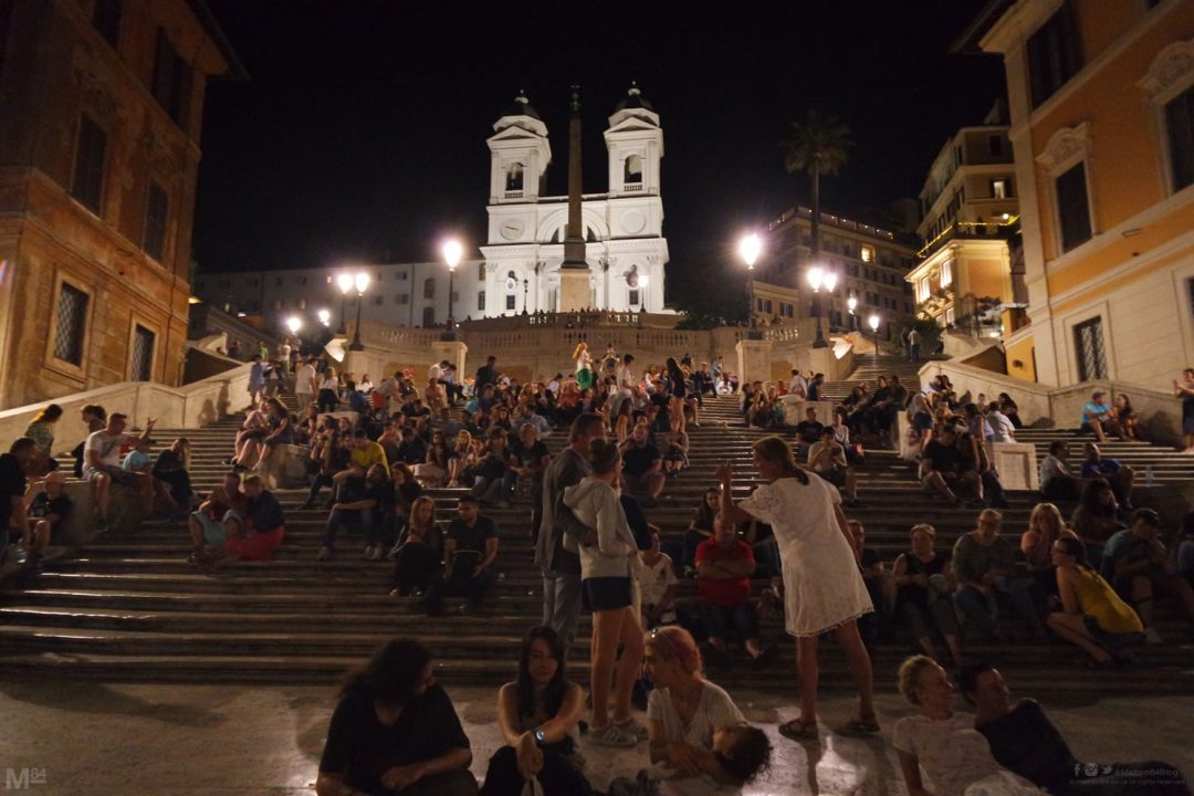 Spanish Steps Still Busy On An Evening