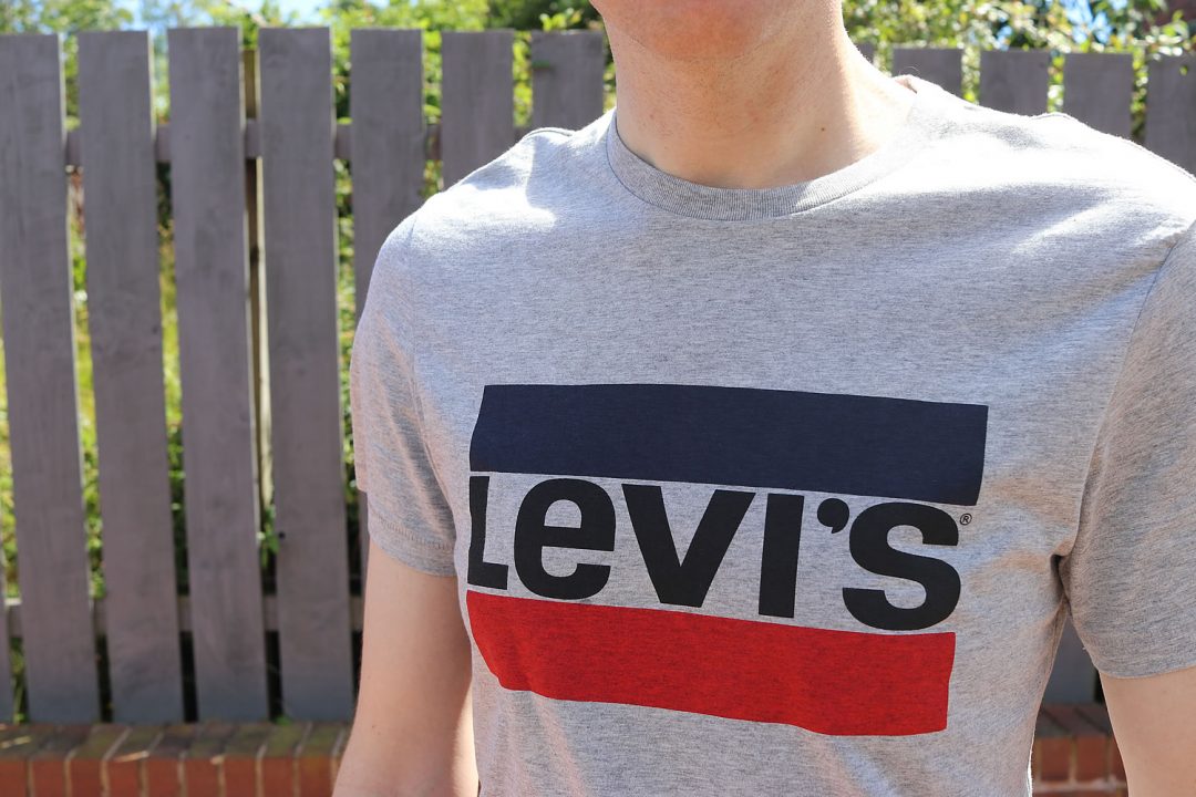 Close up of Levi's logo T Shirt