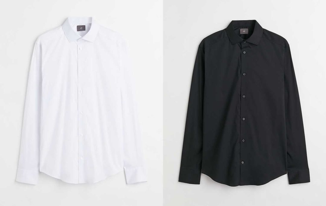 Opt for a white shirt or a black shirt as an alternative