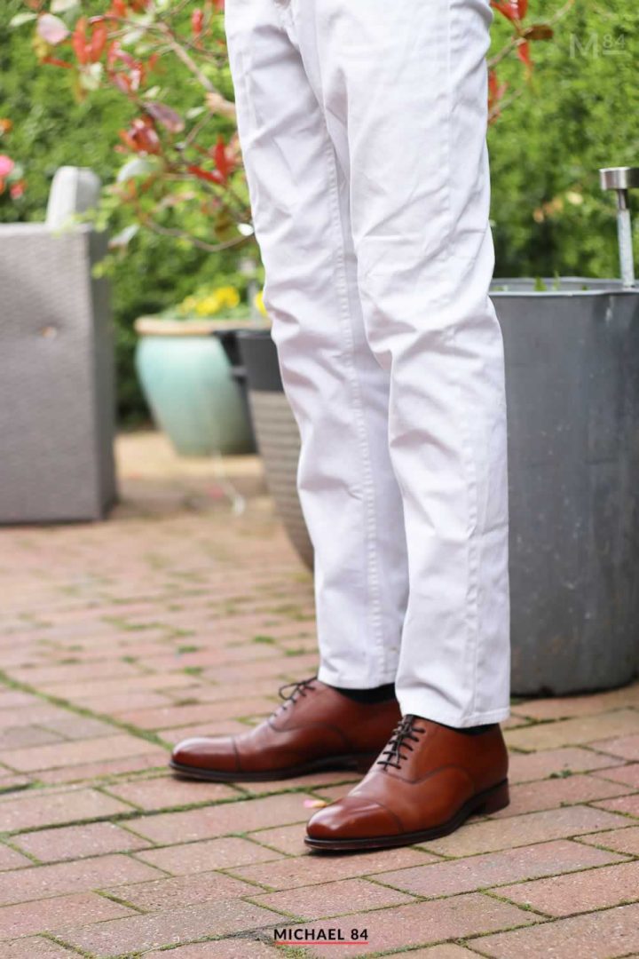 Smart Brown Shoes with White Jeans