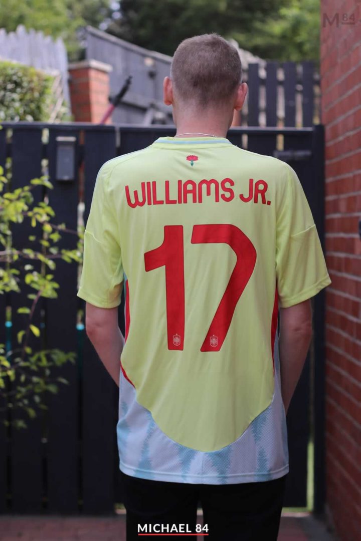 Adidas Spain Away Shirt 2024 Nico Williams Printing