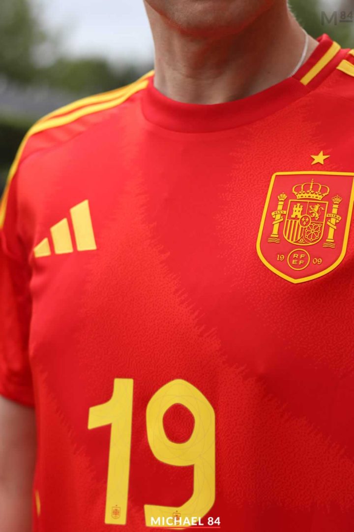 Close up of Spain home shirt 2024