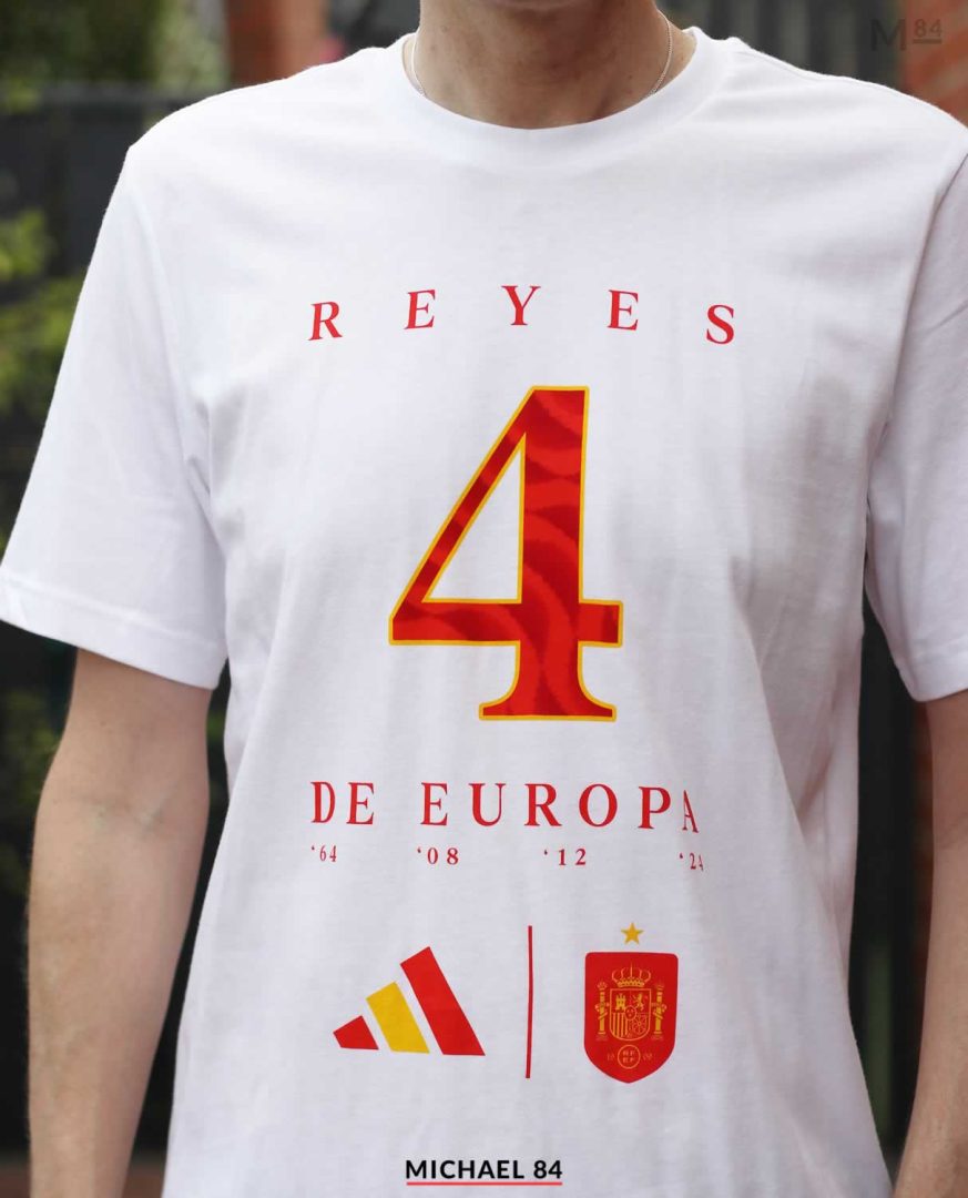 Wearing The Adidas Spain Euro 2024 Winners T Shirt