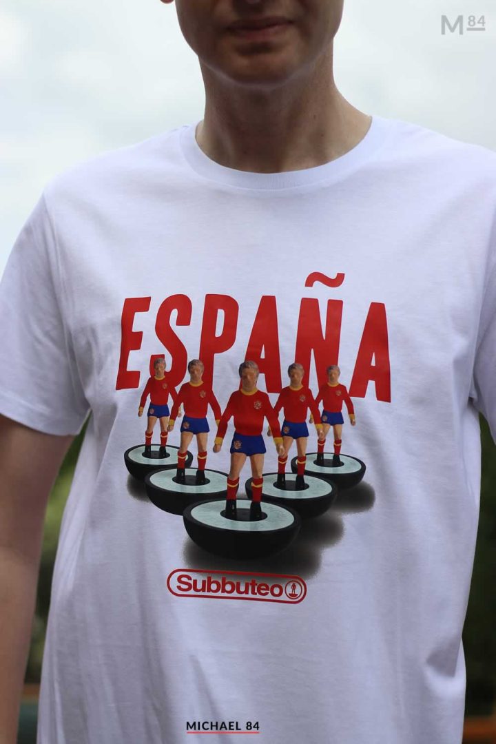 Close up of the Spain Subbuteo T-Shirt