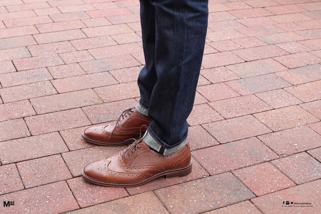 Selvedge Denim Jeans With Kurt Geiger Brogues Shoes