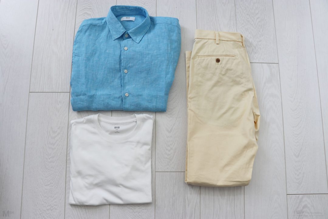 Uniqlo Linen Shirt, T Shirt and Chinos For Summer