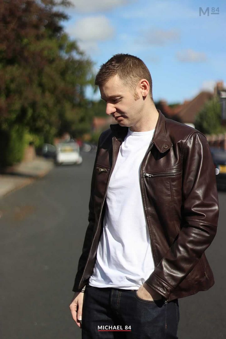 What To Wear In Your 30s - Leather Jacket With White T Shirt